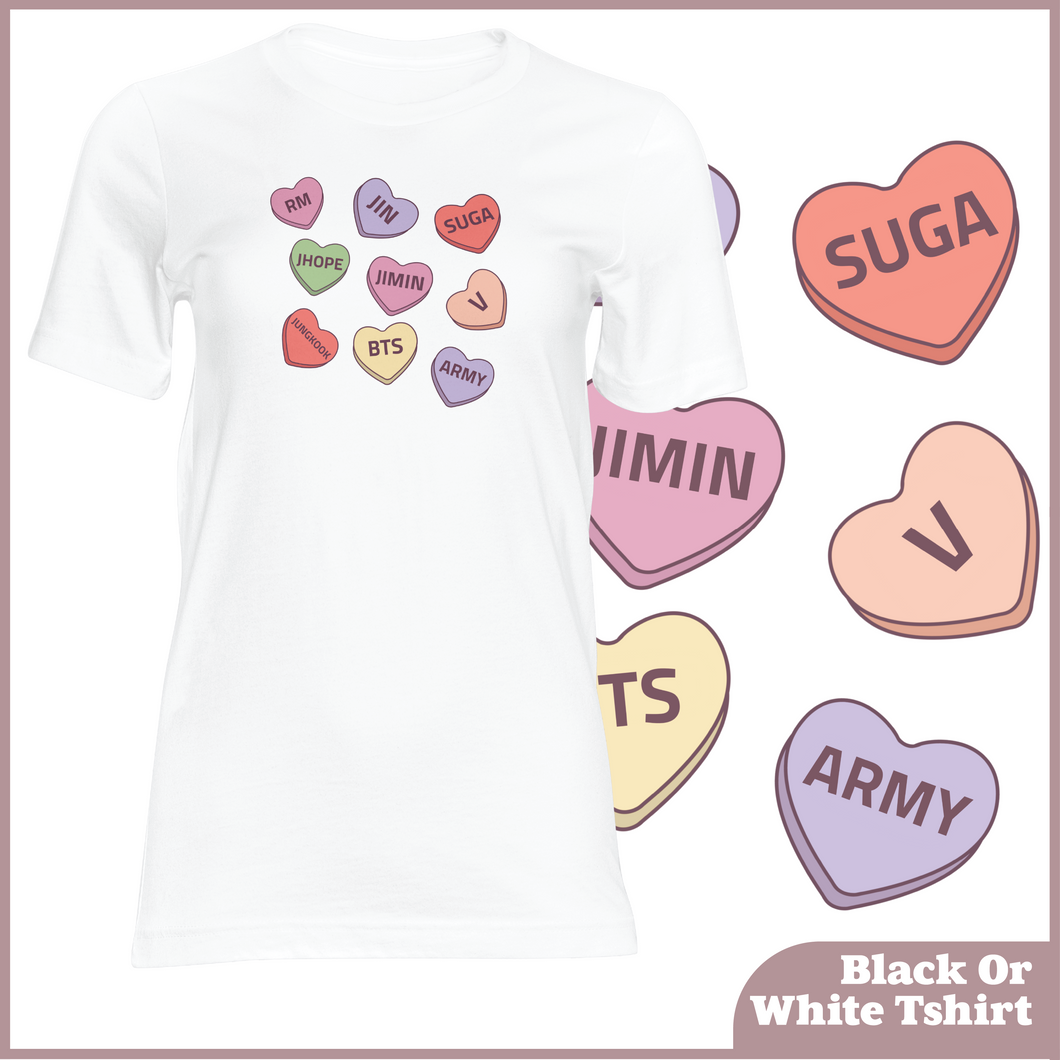 BTS Candy Hearts Tshirt (Unisex)