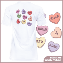 Load image into Gallery viewer, BTS Candy Hearts Tshirt (Unisex)
