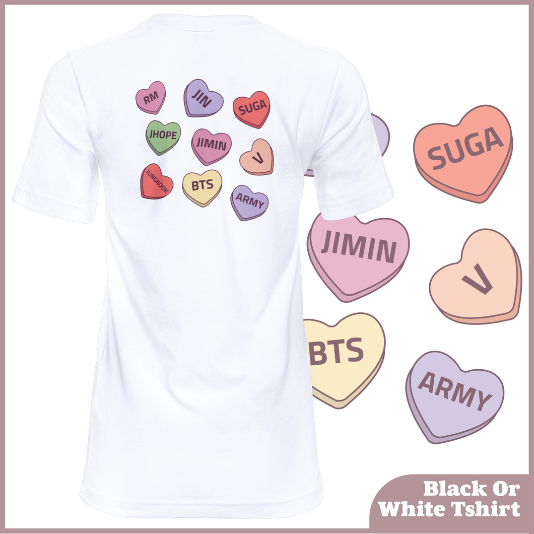 BTS Candy Hearts Tshirt (Unisex)